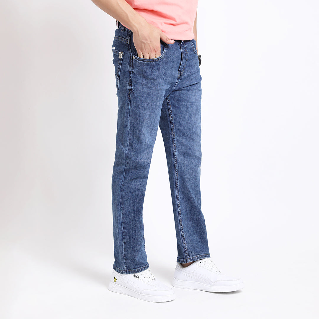 BLUE BAGGY FIT JEAN TEDDY 4678-1